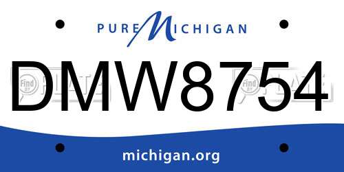 DMW8754 Michigan License Plate