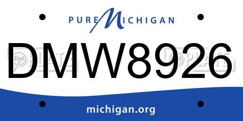 DMW8926 Michigan License Plate