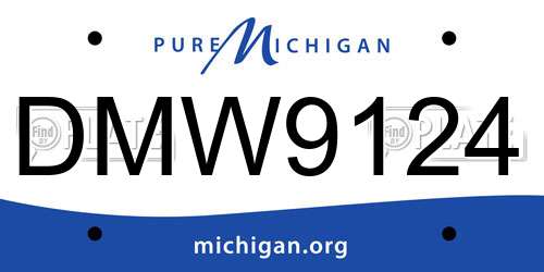 DMW9124 Michigan License Plate