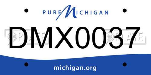 DMX0037 Michigan License Plate