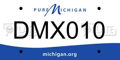 DMX010 Michigan License Plate