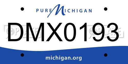 DMX0193 Michigan License Plate