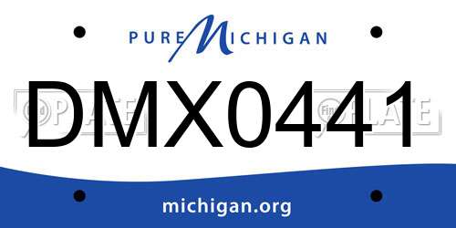 DMX0441 Michigan License Plate