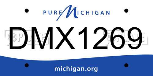 DMX1269 Michigan License Plate