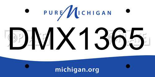 DMX1365 Michigan License Plate