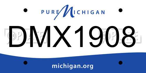 DMX1908 Michigan License Plate