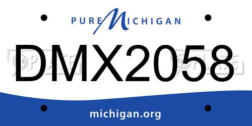 DMX2058 Michigan License Plate