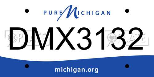 DMX3132 Michigan License Plate