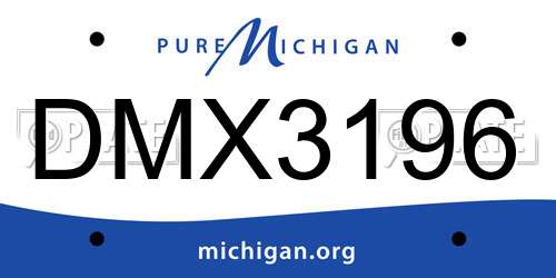 DMX3196 Michigan License Plate