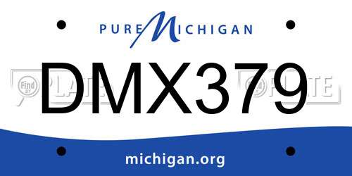 DMX379 Michigan License Plate