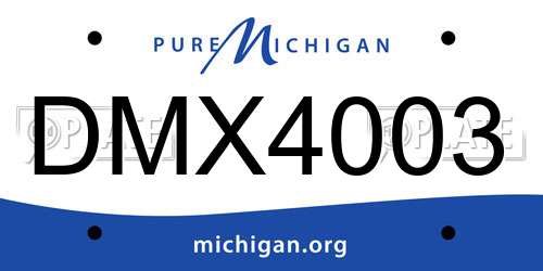 DMX4003 Michigan License Plate