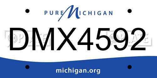 DMX4592 Michigan License Plate