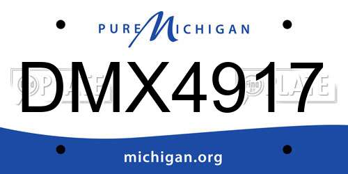DMX4917 Michigan License Plate