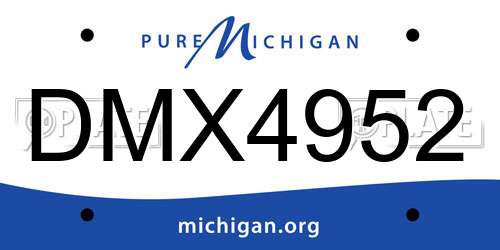 DMX4952 Michigan License Plate