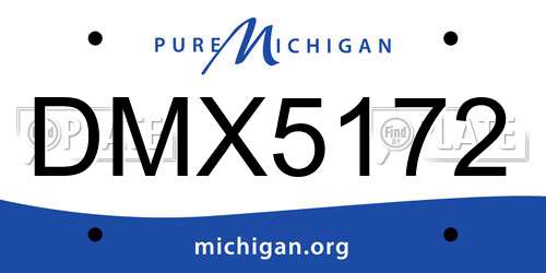 DMX5172 Michigan License Plate