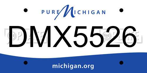 DMX5526 Michigan License Plate