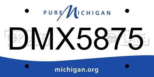 DMX5875 Michigan License Plate