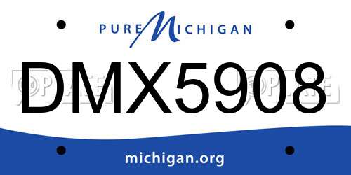 DMX5908 Michigan License Plate