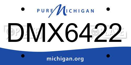 DMX6422 Michigan License Plate