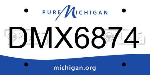 DMX6874 Michigan License Plate