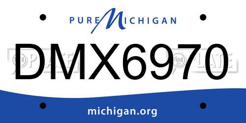 DMX6970 Michigan License Plate