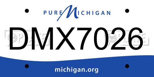 DMX7026 Michigan License Plate