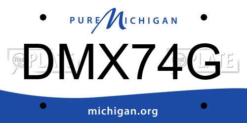 DMX74G Michigan License Plate