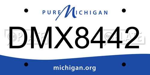 DMX8442 Michigan License Plate