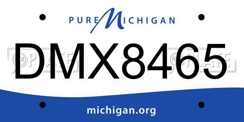 DMX8465 Michigan License Plate