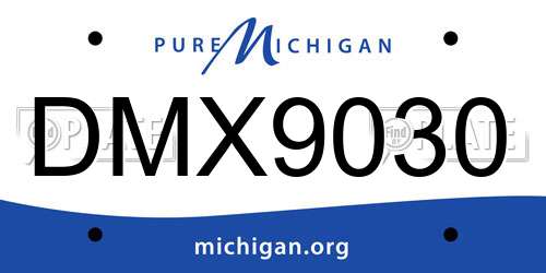 DMX9030 Michigan License Plate