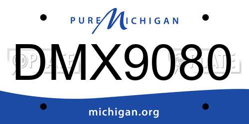 DMX9080 Michigan License Plate