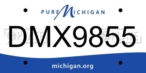 DMX9855 Michigan License Plate