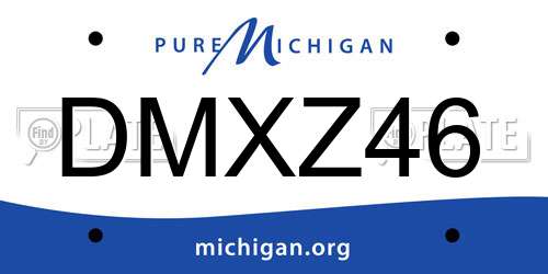 DMXZ46 Michigan License Plate
