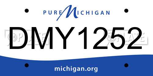DMY1252 Michigan License Plate