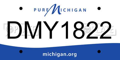 DMY1822 Michigan License Plate