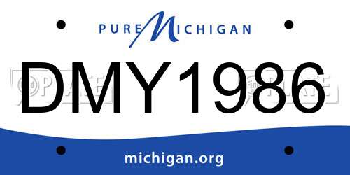 DMY1986 Michigan License Plate