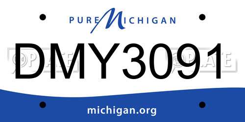 DMY3091 Michigan License Plate