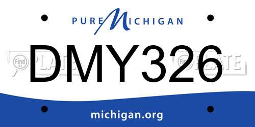 DMY326 Michigan License Plate