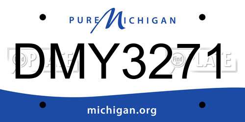 DMY3271 Michigan License Plate