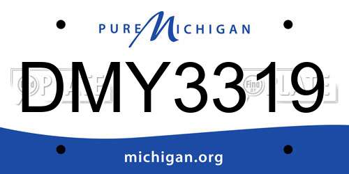 DMY3319 Michigan License Plate