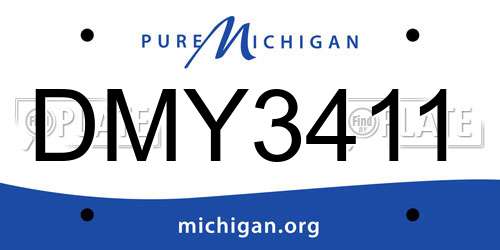 DMY3411 Michigan License Plate