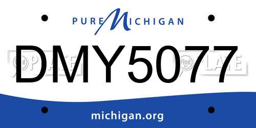 DMY5077 Michigan License Plate