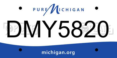 DMY5820 Michigan License Plate