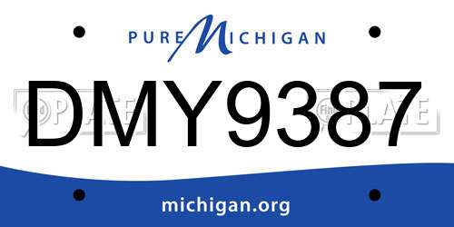 DMY9387 Michigan License Plate