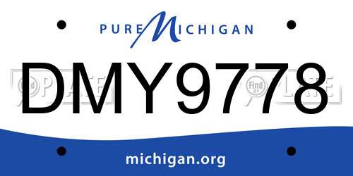 DMY9778 Michigan License Plate