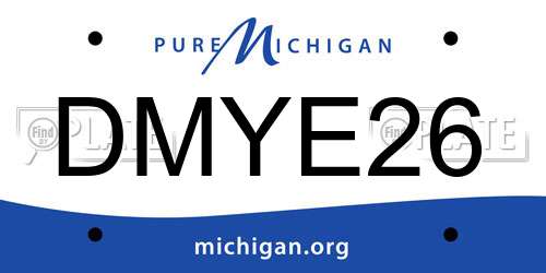 DMYE26 Michigan License Plate