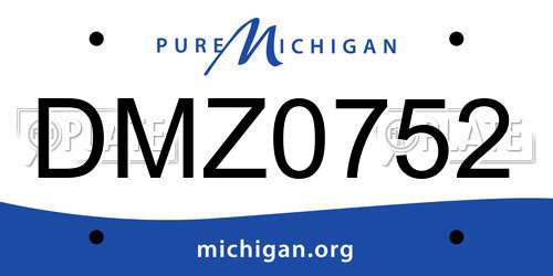 DMZ0752 Michigan License Plate
