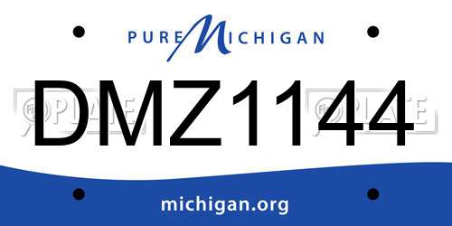 DMZ1144 Michigan License Plate