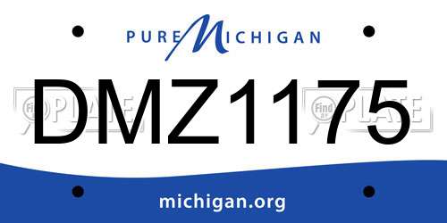DMZ1175 Michigan License Plate