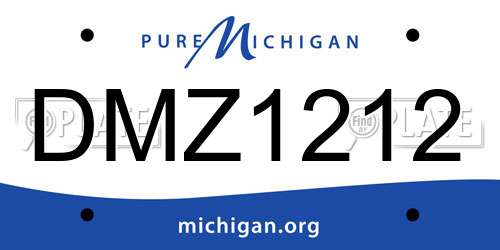 DMZ1212 Michigan License Plate